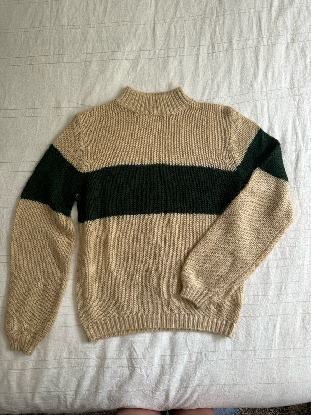 Roolee Chunky Ribbed Knit Sweater in Beige